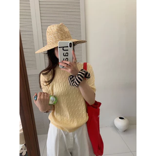 KRiSPii POP เสื้อใหม่พรหมคอกลมทอลายเปีย🍒พร้อมส่ง