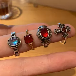 แหวน ring แฟชั่นสำหรับผู้หญิง สไตล์เกาหลี สำหรับผู้หญิง แฟชั่น คุณภาพสูง หลากสี ins ทรงกลม มินิมอล ใหม่ คุณภาพสูง COD
