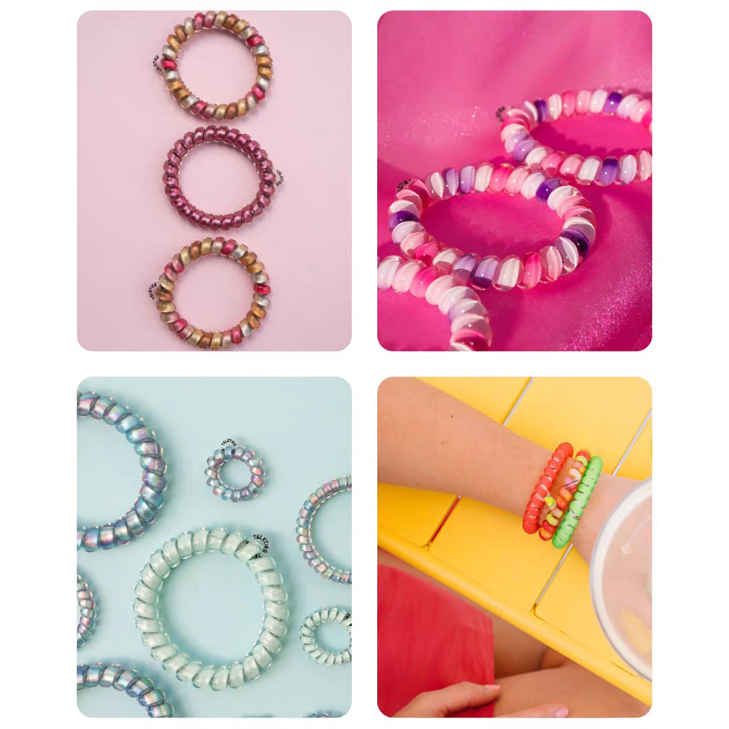 ✅แท้100%🇺🇸 TELETIES Colorful Picks Collection ยางรัดผม HAIR TIES Spiral Hair Coils Wrist Bands - รูปที่ 7