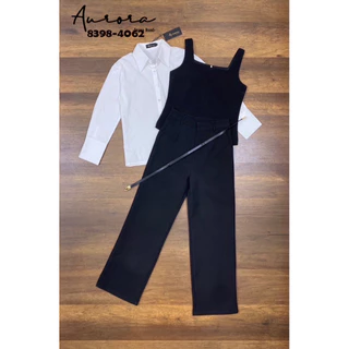พร้อมส่ง เติม S-2XL⚡️AR 8398 ชุดเซต4ชิ้น สุดคุ้ม เสื้อสีดำ+ขายาวสีดำ+เชิ้ตสีขาว+เข็มขัด เรียบหรูสวยดูแพง ได้ลุคCEO