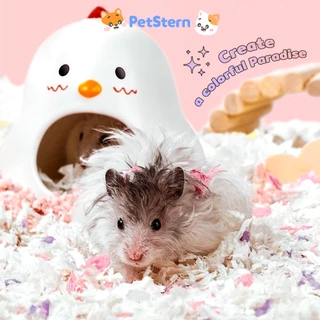 PetStern รองกรงแฮมสเตอร์ วัสดุกระดาษฝ้ายสำหรับสัตว์เลี้ยง ฝุ่นแทบไม่มี นุ่มฟูเบา มุดเล่นได้ Small Pet Bedding 500g