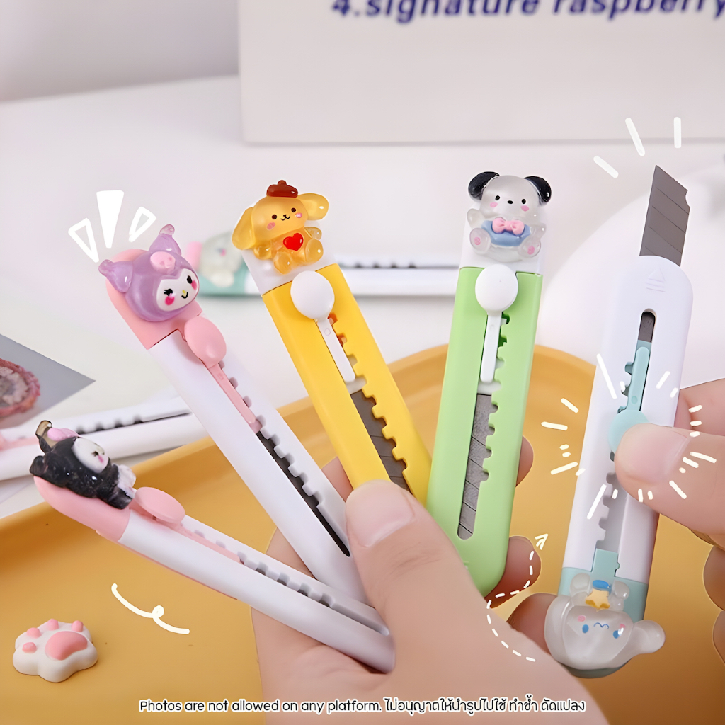 คัตเตอร์มินิ น่ารัก Cartoon Kniff มีดคัตเตอร์พกพา ลายการ์ตูน คัตเตอร์ตัดกระดาษ แกะพัสดุ DIY อุปกรณ์เครื่องเขียน นักเรียน