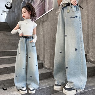 BEAR BABY กางเกงยีนส์เด็กหญิง กางเกงขายาวเด็ก แฟชั่นเกาหลี ท…