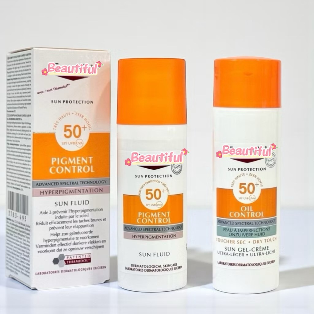 E✨ucerin ครีมกันแดด  Pigment ,Oil Control Dry Touch Sun Gel-Creme SPF 50+ มีสูตรและขนาดให้เลือก