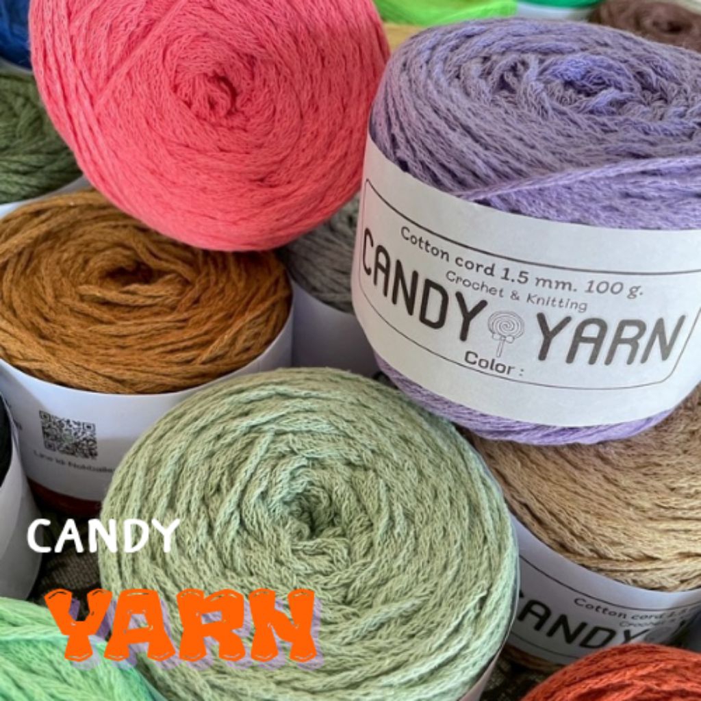 Cotton cord 1.5mm100g.เชือกคอตตอน1.5มม 100ก.สำหรับถักDIYนิ่มถักง่ายไม่เจ็บมือ