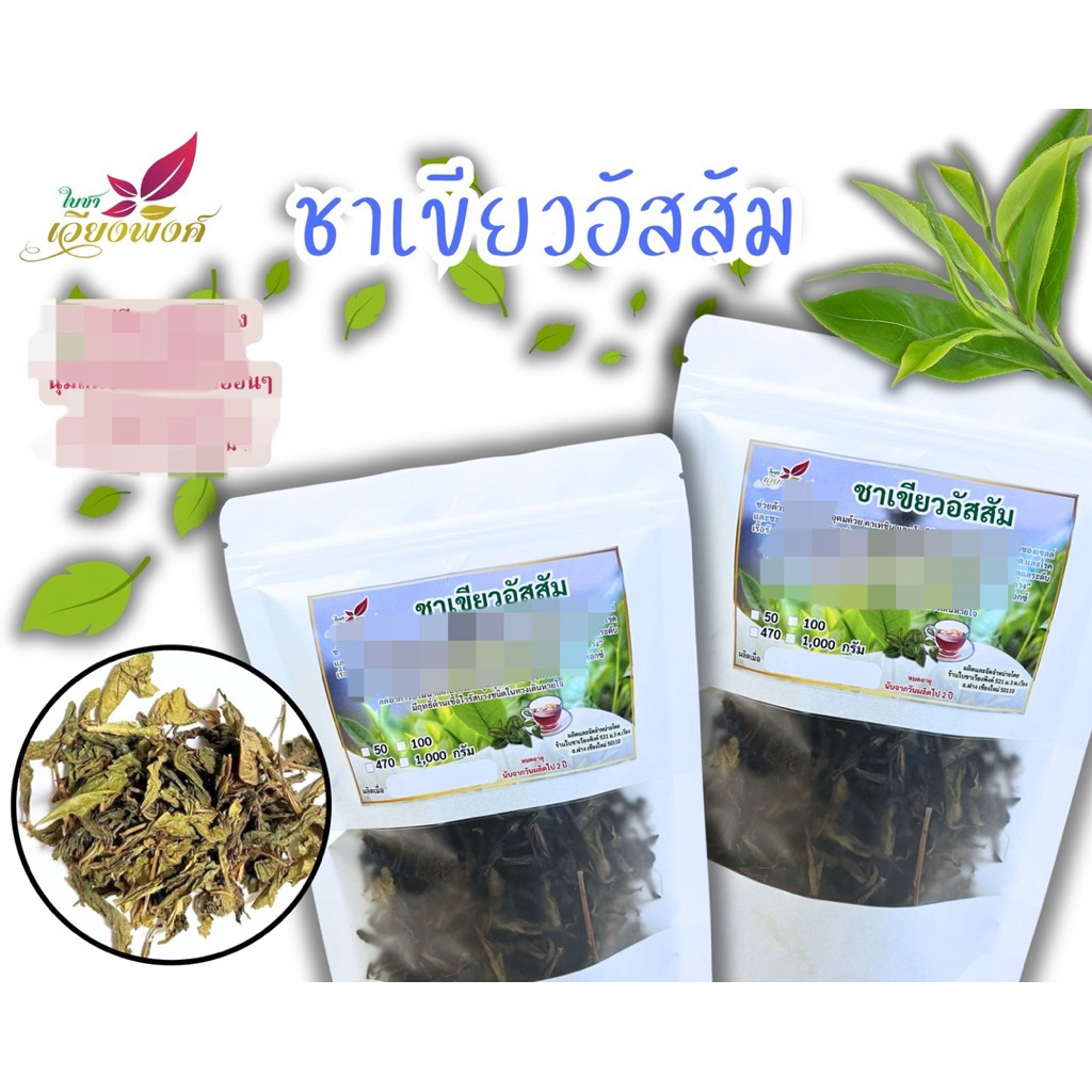 ชาเขียว ชาเขียวอัสสัมออแกนิก Assam Green Tea 4ขนาดจากเชียงใหม่