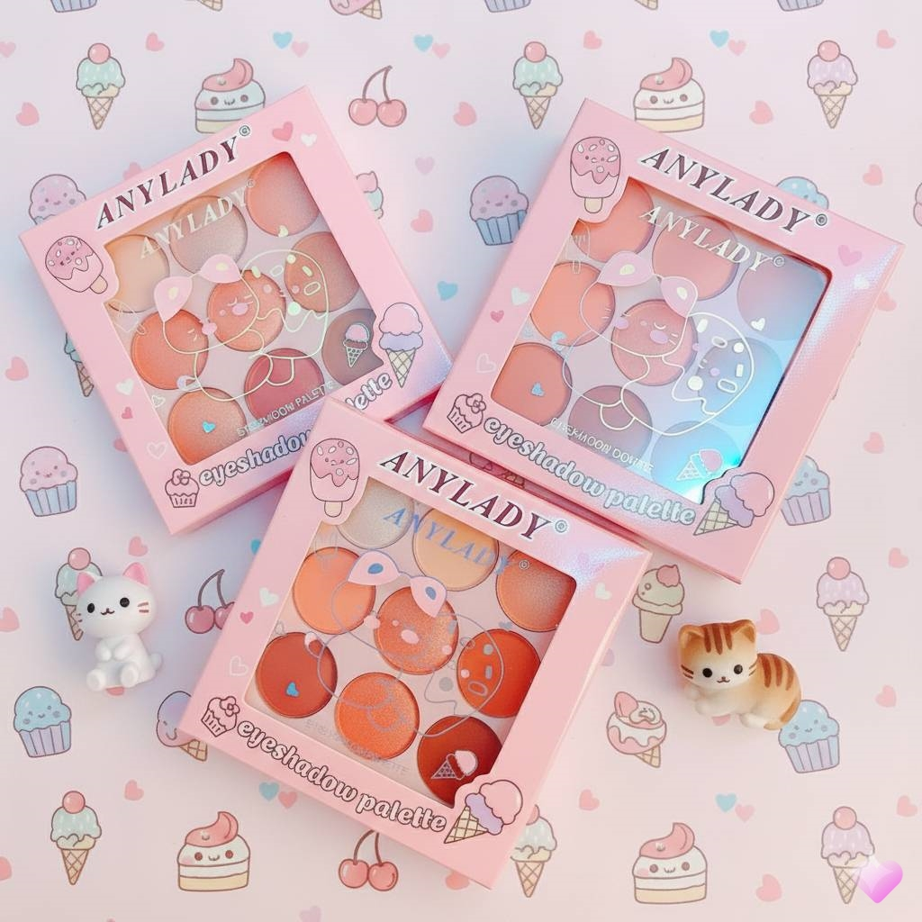 พาเลทอายแชโดว์ ANYLADY อายแชโดว์สีสวยโทนส้ม 9 สี No.8444