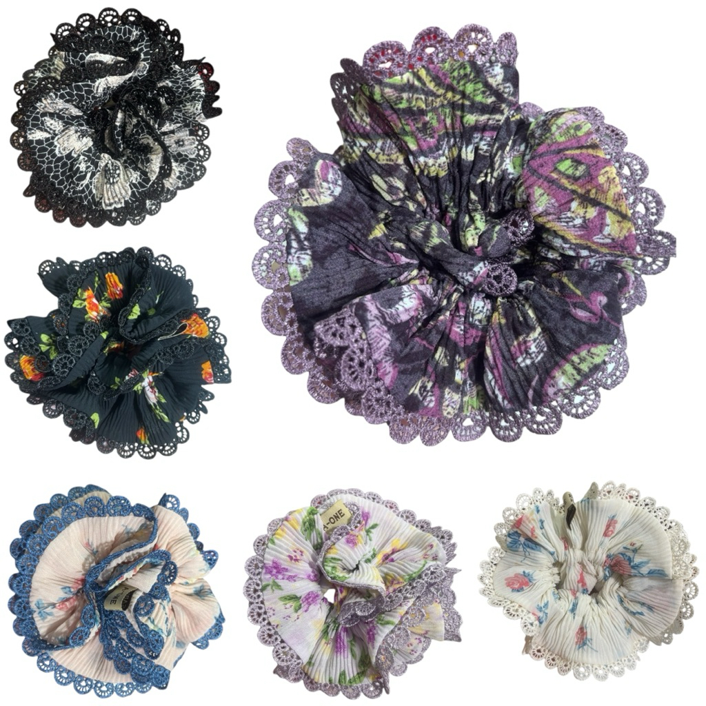 ยางรัดผม A One ยางรัดผมลายดอกไม้ 🌸🎀ไม่ย้วยง่าย คุณภาพดี พร้อมส่ง เป็นของขวัญได้ ของขวัญปีใหม่