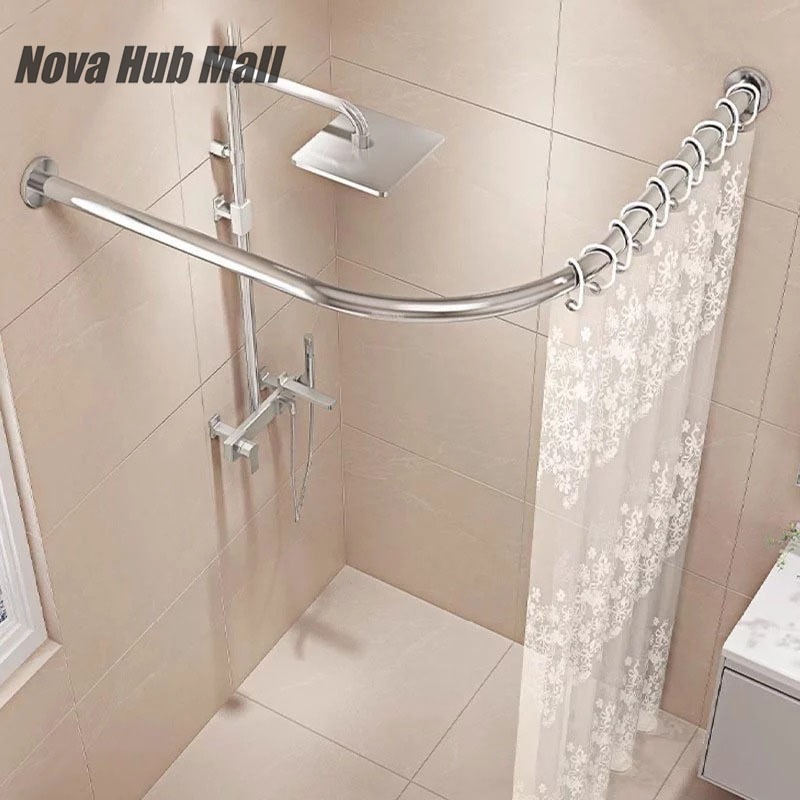 🔥สินค้าขายดีที่มีในสต๊อก🔥ราวม่านอาบน้ำบ้าน โค้ง 304สแตนเลส ยืดหด90-130ซม. กันสนิม ติดตั้งง่าย - รูปที่ 4