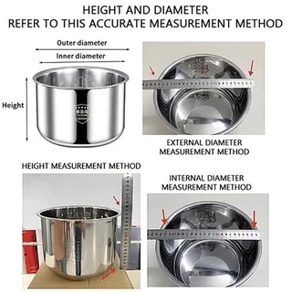 อะไหล่หม้อในของแท้ หม้อในหม้อหุงข้าว หม้อหุงข้าวสแตนเลส 304 2L/3L/5L ลิตรเกรดอาหาร 304 สแตนเลส