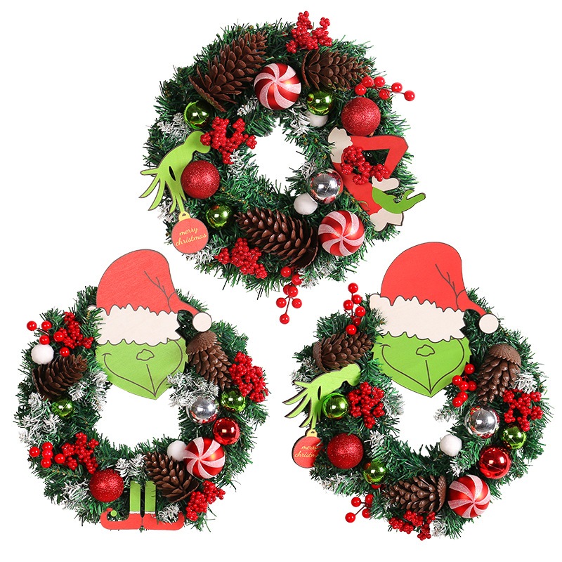 พวงหรีดกริ๊น กริ๊น พวงหรีด คริสต์มาส ปีใหม่ Wreath Grin Christmas Wreath New Year Decorations