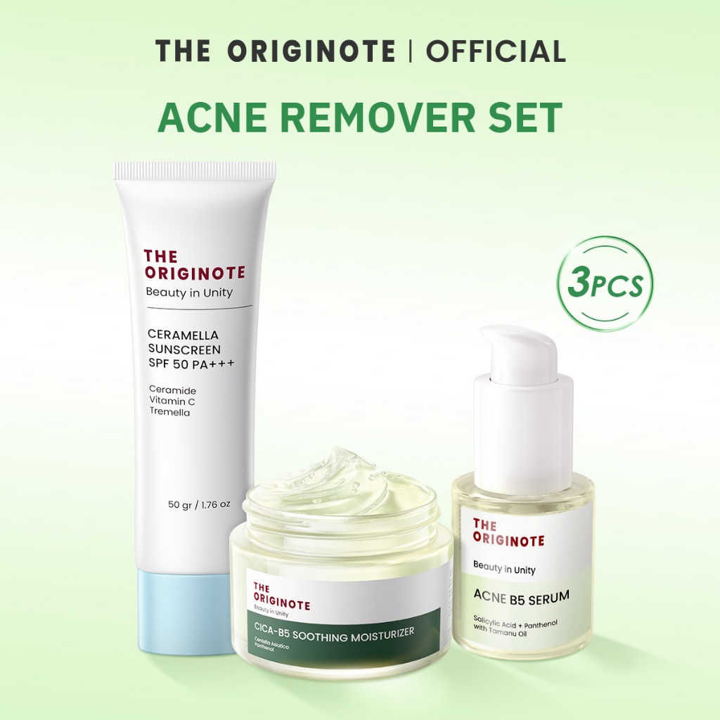 The Originote Acne remover Set Moisturizer เซรั่ม ครีมกันแดด ครีมทาหน้า เซ็ตรักษาสิว บำรุงผิว