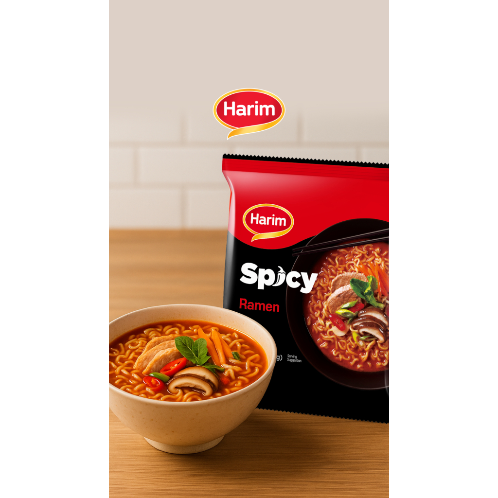 HARIM Spicy Ramen ฮาริม สไปซี่ ราเมน (บะหมี่กึ่งสำเร็จรูป รสเผ็ด) 118 g.