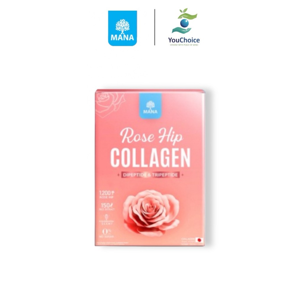 (1 กล่อง) Rose Hip Collagen MANA โรสฮิป คอลลาเจน มานา (7 ซอง) คอลลาเจน ผลิตภัณฑ์เสริมอาหาร ของแท้ พร