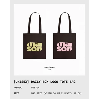 maison KEEPS | Daily Box Logo Tote Bag | Unisex | กระเป๋าผ้า