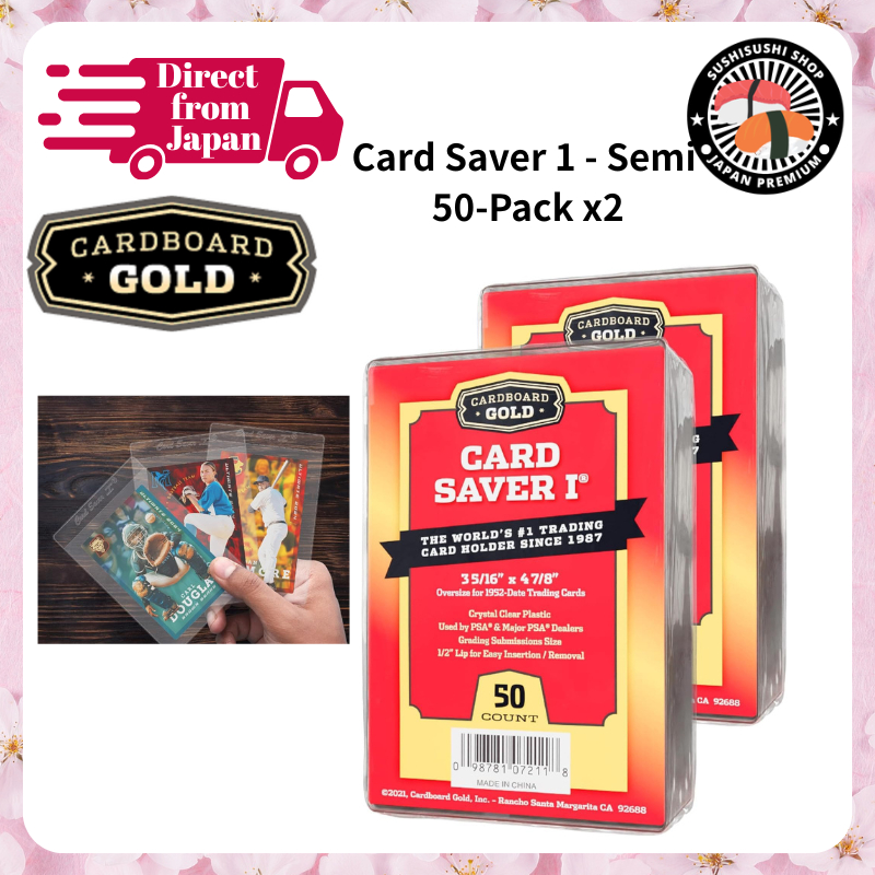 [Cardboard Gold] Card Saver 1 - Semi-Rigid Card Holder for PSA/BGS Grading Submission - 50-Pack