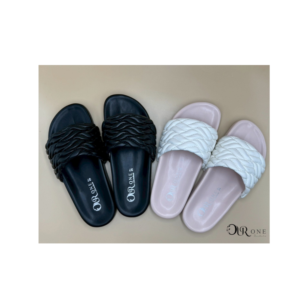 OURONE" [ S05 ] รองเท้าแตะ รุ่นmiwmiw1 ผ้า PU นุ่มใส่สบาย