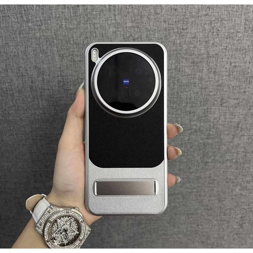 (พร้อมส่งจากไทย)เคสสีทึบมีขาตั้งวัสดุPC  vivo x300/300 pro