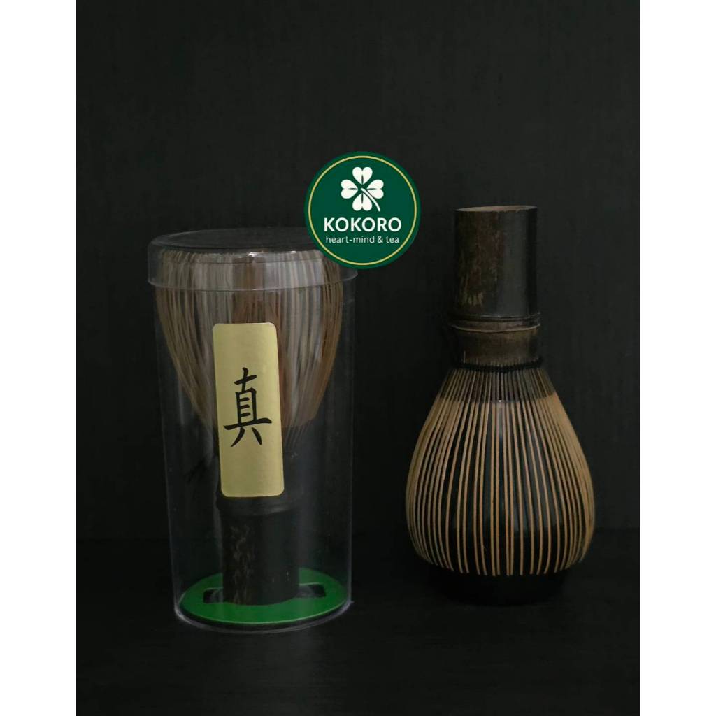 KOKORO 🍀Shin chasen – แปรง Shin ไม้ไผ่ดำ 80ซี่ สำหรับชงมัทฉะ