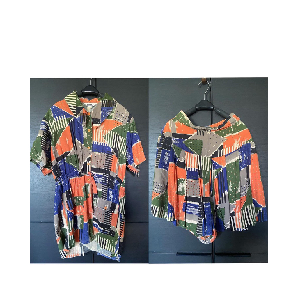 🔥🥼🩳🔥 Original Vintage 90s SIM By Itokin เสื้อ + กระโปรงกางเกง