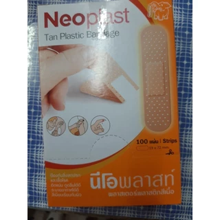 Neoplast Plastic Tan Bandage พลาสเตอร์ พลาสติก ปิดแผล นีโอพลาสท์ กล่อง100ชิ้น