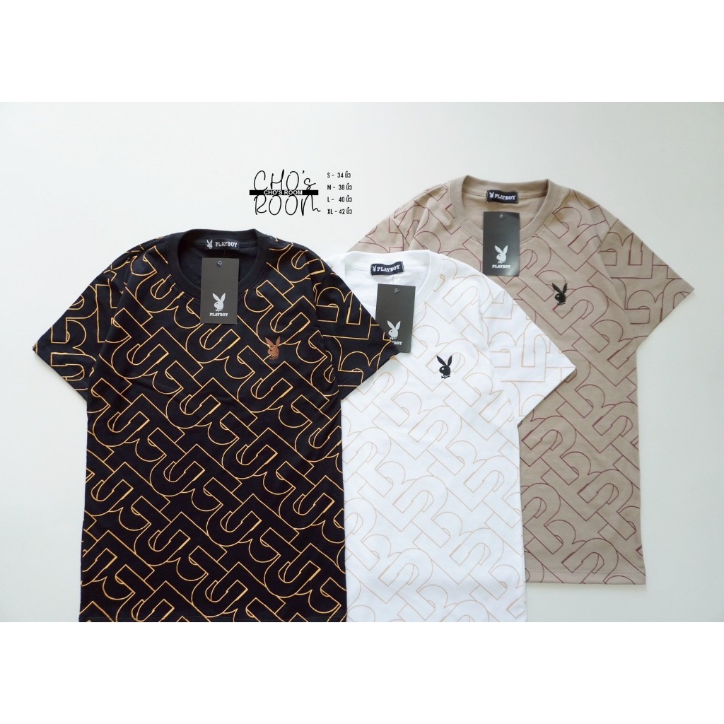 NEW No.97 เสื้อยืดคอกลมแขนสั้น งานผ้าพิมพ์ลาย งานปัก - งานป้ายห้อย S M L XL ผ้า cotton 100%