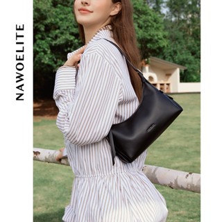 NAWOELITE Crescent Bagหนังแท้คลาสสิก กระเป๋าสะพายไหล่สายปรับ…