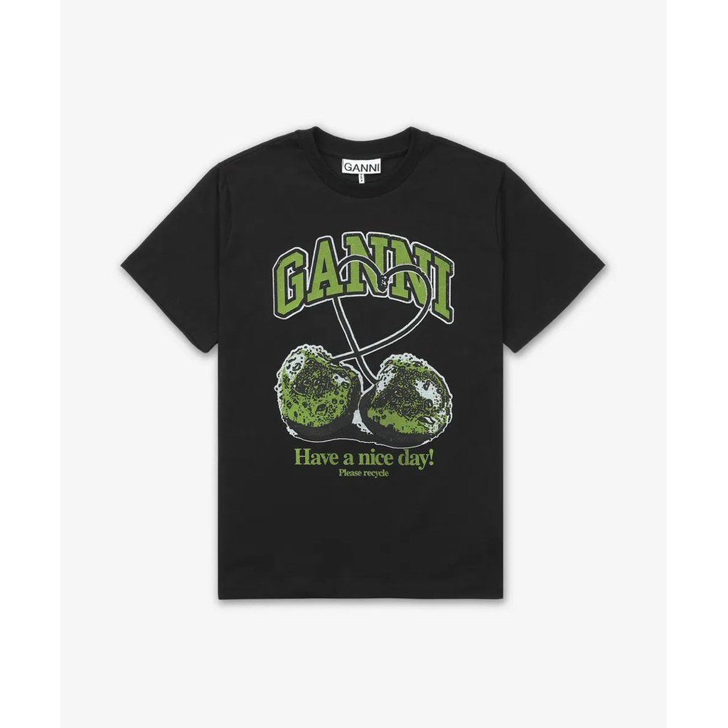 เสื้อ GANNI Basic Jersey Cherry Relax - XXL