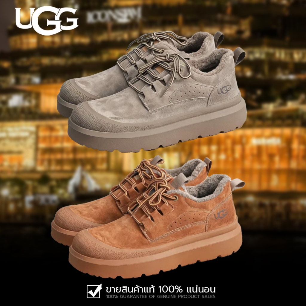 รองเท้าบูท UGG สำหรับผู้ชาย หนังวัว สบายๆ