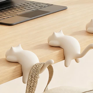 ตะขอแขวนโต๊ะแมว (Desktop Cat Hook) ตะขอคลิปข้างโต๊ะ ปรับได้ อเนกประสงค์ แขวนกระเป๋า สายชาร์จ ไม่ต้องเจาะ