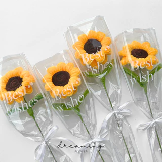 ช่อดอกไม้กำมะหยี่ ช่อดอกทานตะวัน DIY ของขวัญรับปริญญา ดอกไม้ปัจฉิม ของขวัญปัจฉิม