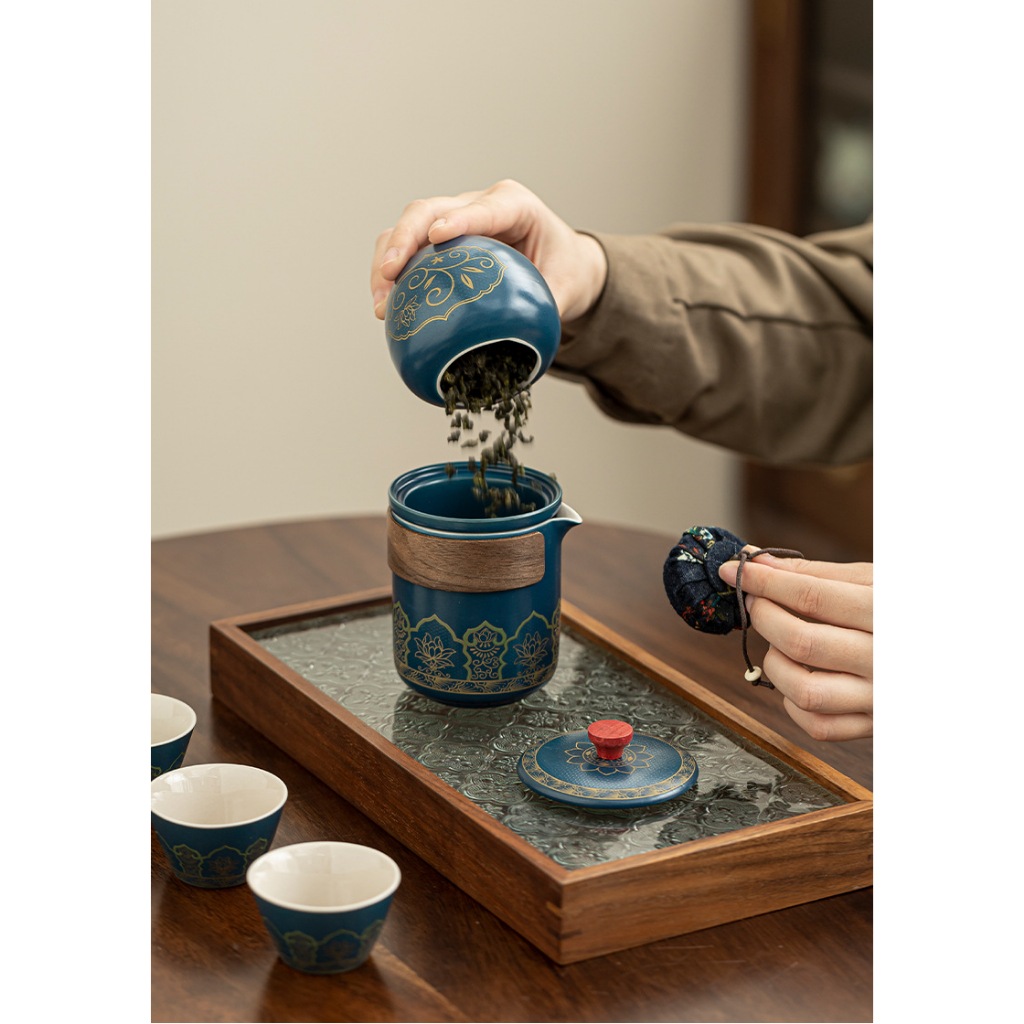 ชุดกาน้ำชา กาน้ำชาเซรามิค ชุดของขวัญ ชุดชงชาเซรามิค ชุดกาน้ําชาพอร์ซเลน ของขวัญพิเศษ ของขวัญวันเ - รูปที่ 2