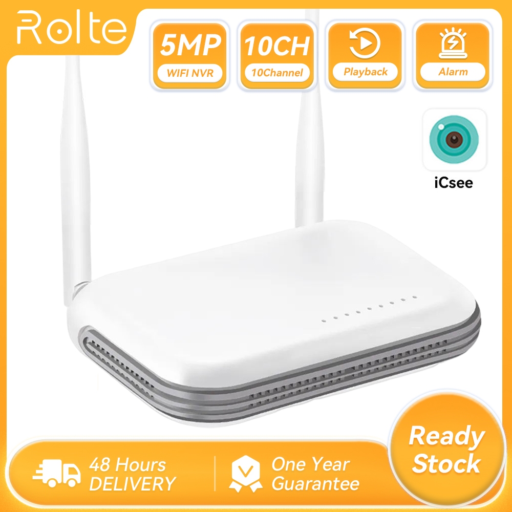 Rolte WiFi NVR Wireless 10CH 5MP 8 Channel Recorder H.265X Network Security Video Recorder Xmeye