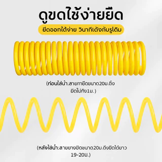 หัวฉีดสายยางสปริง 10m สายยางแรงดัน ขนาด พร้อมแรงดันสูงหัวฉีดปรับได้
