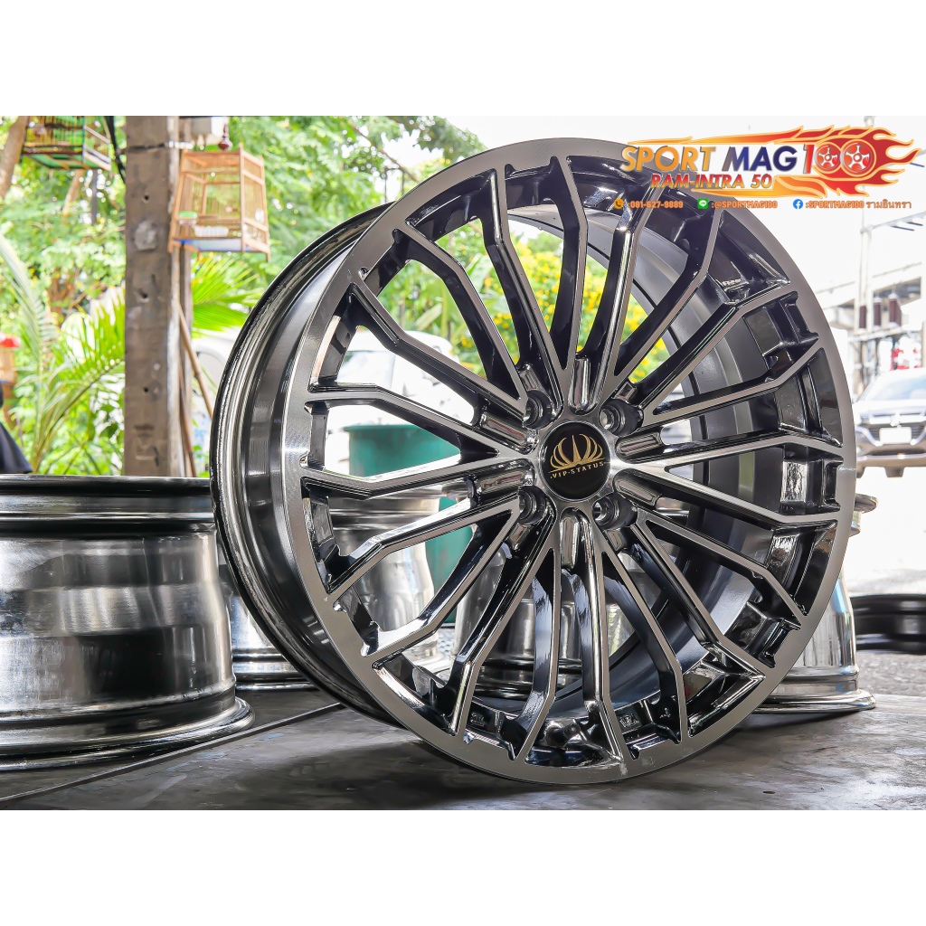 ล้อแม็กมือสอง VIP Status สีแบล็คโคมหน้าเงา สเปค 17"x7.5" 4x100 (ราคาต่อ4วง)
