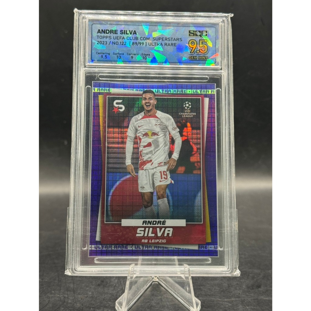 2023 Topps UEFA Club Competitions ANDRÉ SILVA Superstars Ultra Rare Purple /99 SQC 9.5 GEM MINT