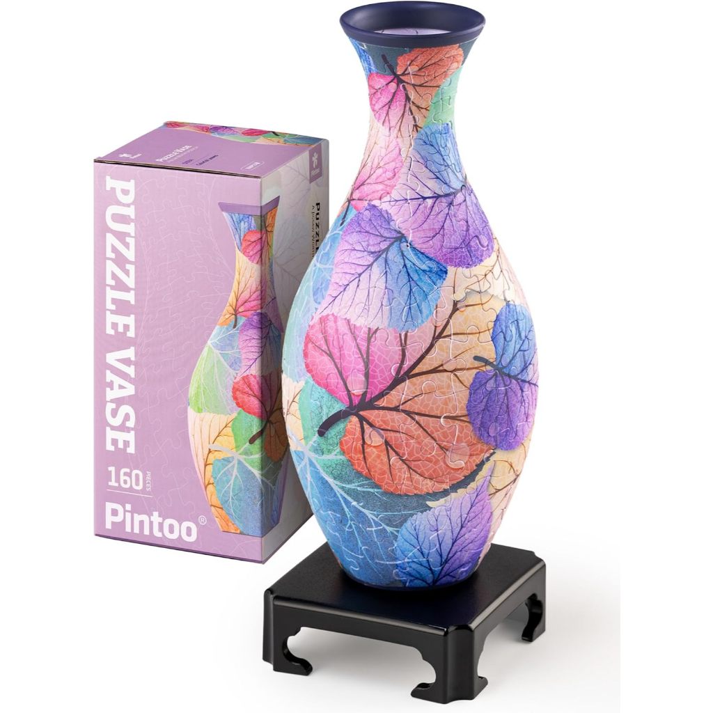 PINTOO: 3D Puzzle Vase - Colorful Leaves (160 Pieces) [3D Plastic Jigsaw Puzzle]‎