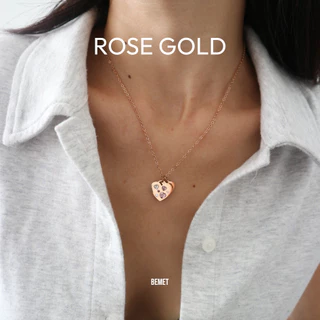 Je t'aime necklace (2 heart with engrave) / สร้อย locket หัวใจ (สลักจี้ได้)
