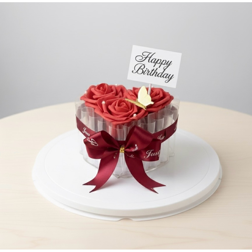 เค้กเงิน รูปหัวใจ ใส่เงิน20ใบ ฟรีไฟทุกชิ้น