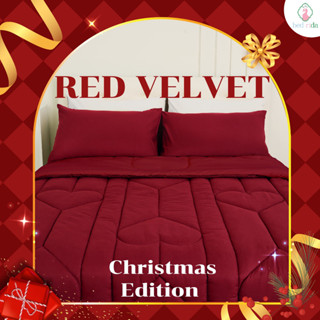 BEDRIDA ชุดผ้าปูที่นอนครบเซ็ต พร้อมผ้านวมลายปักหัวใจ สีแดง