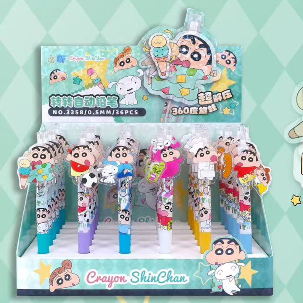 Crayon Shinchan ปากกาเจลอะคริลิคหมุนได้ ลายชินจัง No.3358