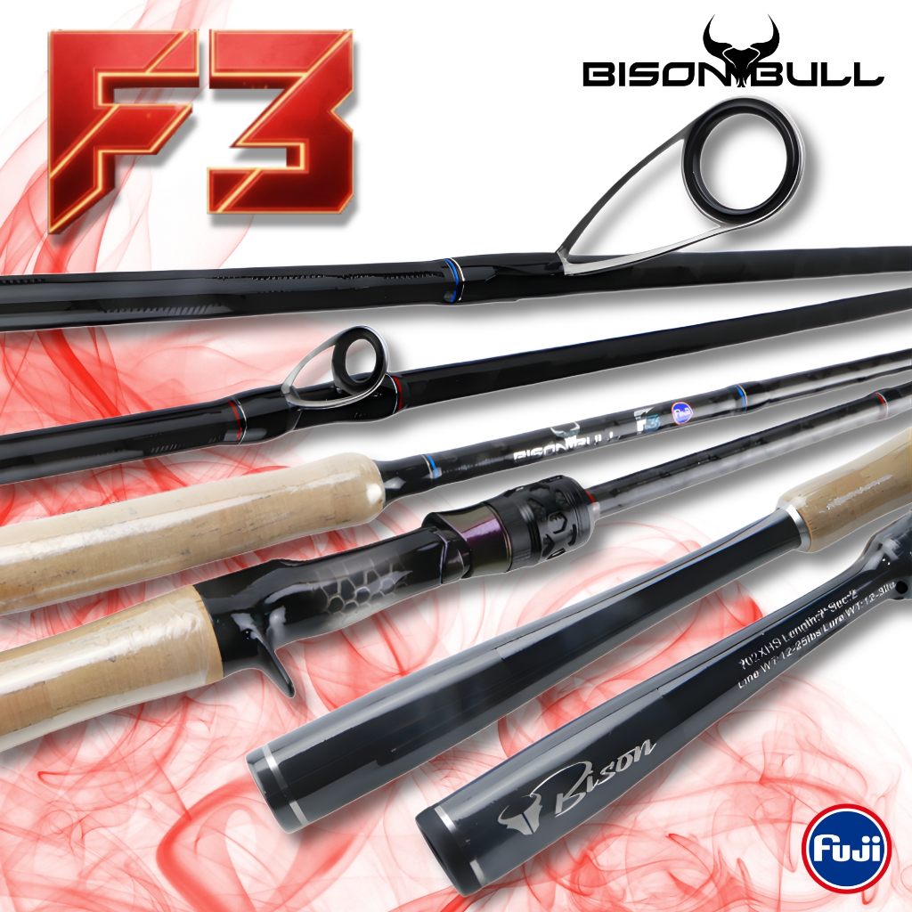 คันเบ็ด BISON F3 2025 คันตีเหยื่อปลอม X-Cross ไกด์ Fuji