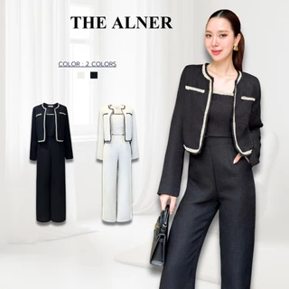 Thealner - Fiona suit  (เซ็ตเสื้อครีม3ชิ้น+เสื้อคลุมแขนยาวกางเกงขายาว)