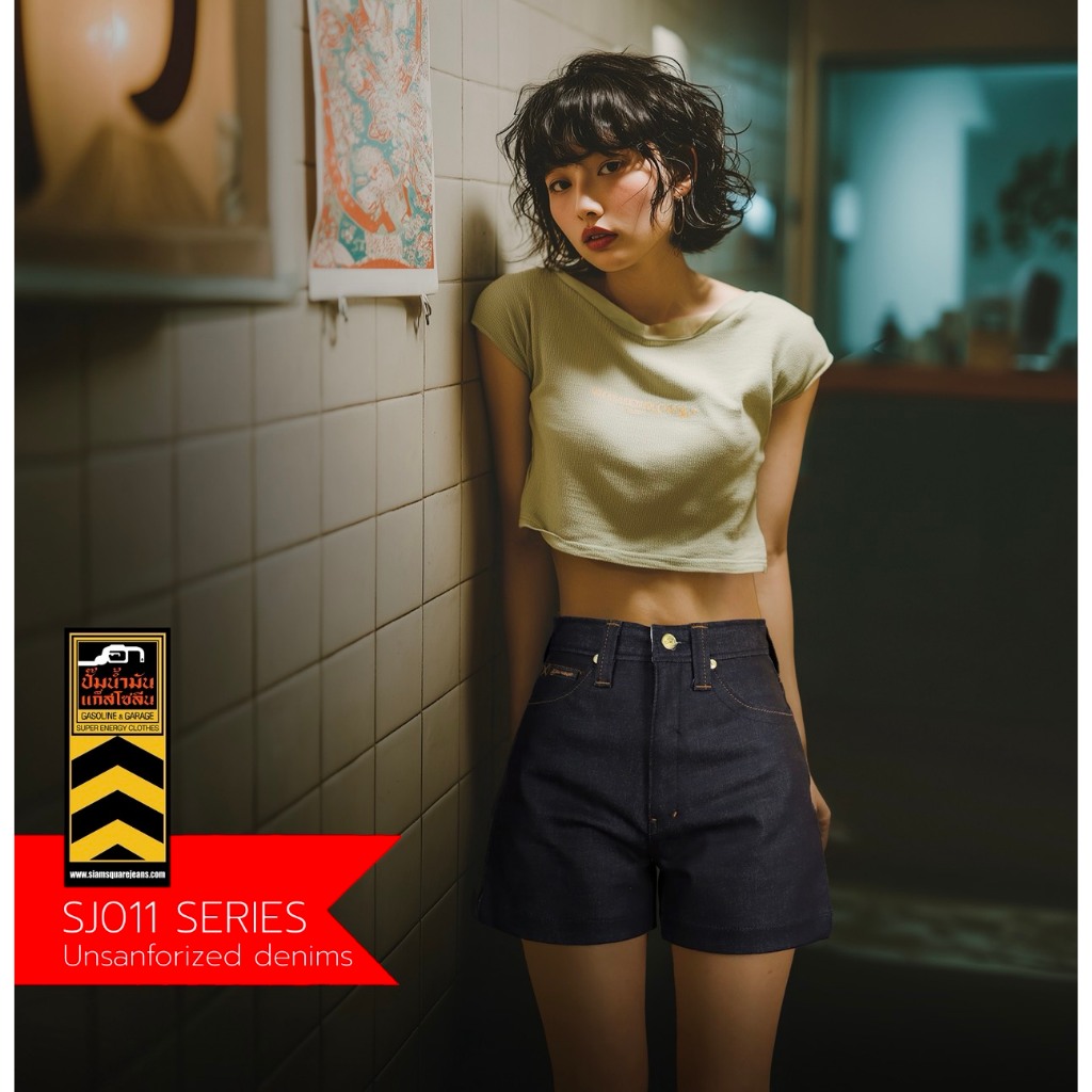 SJ011 (SJ) กางเกงยีนส์ขาสั้นผู้หญิง ทรงเอวสูง เก็บทรงดีมาก (Gasoline & Garage) ปั๊มน้ำมันแก๊สโซลีน