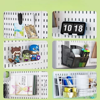 DIY Pegboard ชั้นวางของติดผนัง Kit Hole Board สําหรับ Wall Home Decor แขวนชั้นวางของตกแต่ง