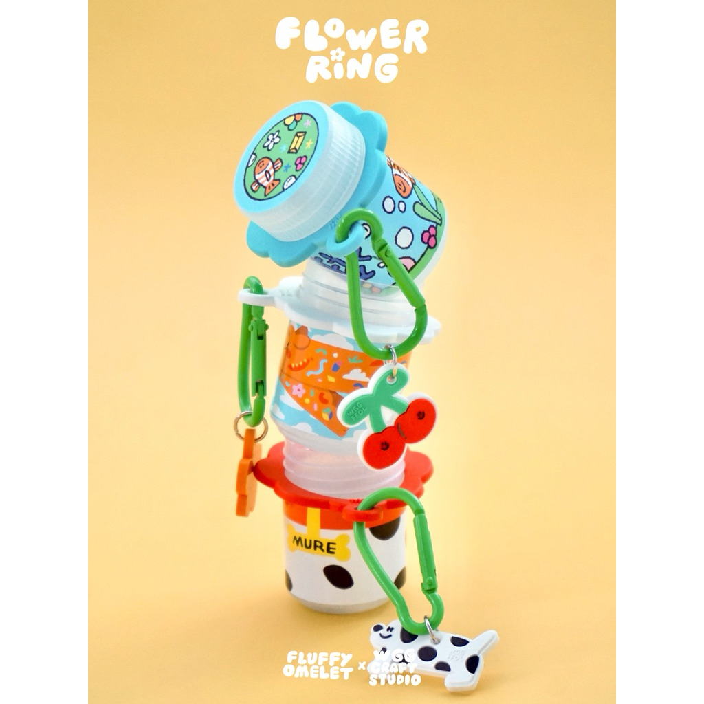 **ไม่ รวม สติ๊กเกอร์** เปลี่ยนวัสดุ Rubber flower ring ห่วงคล้องกระปุกยาดม