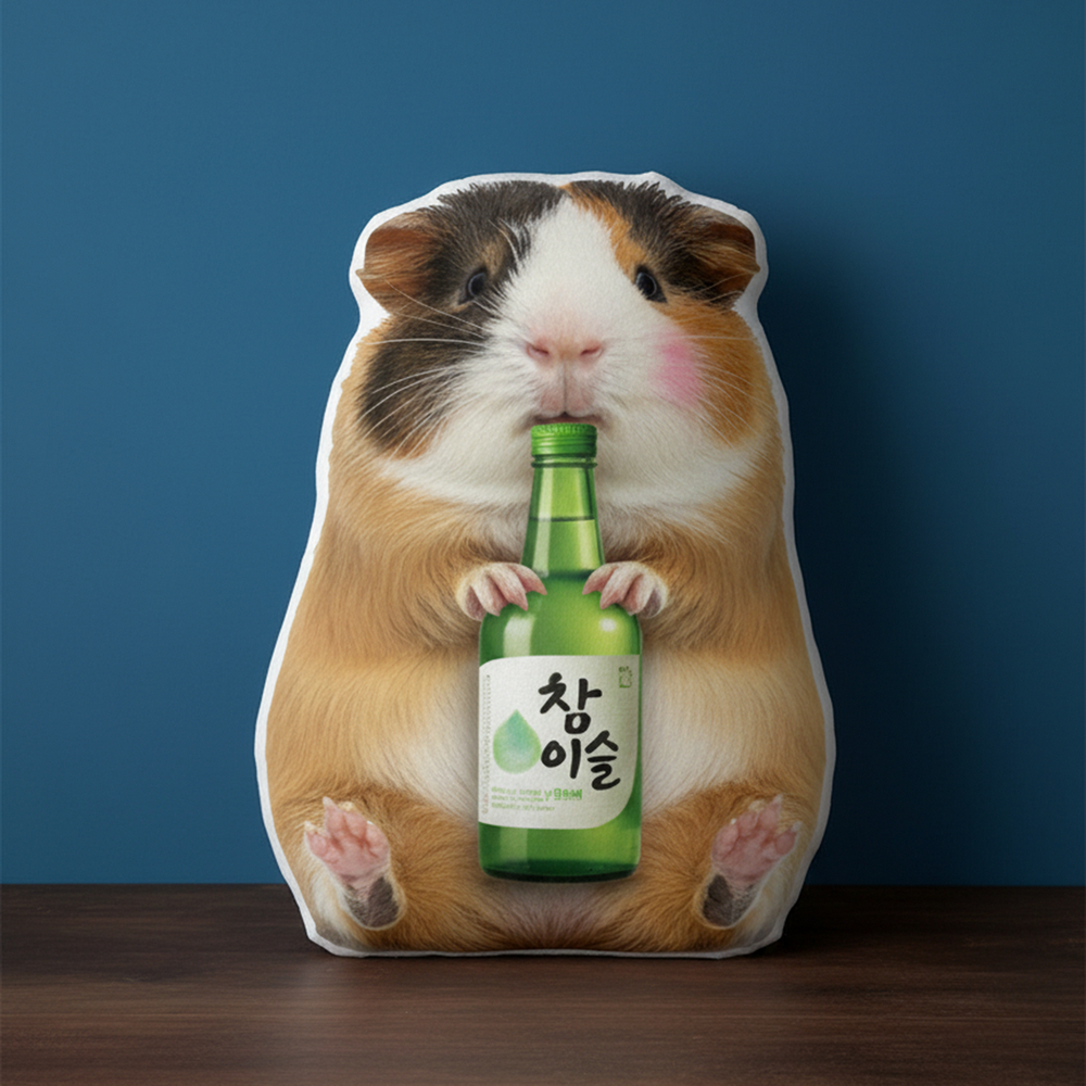ตุ๊กตาไดคัท พิมพ์สองด้าน หมอนตุ๊กตา ผ้านุ่ม Plush Pillow Doll ของขวัญ Exotic Pet SUJANM6 Guinea Pig หนูแกสบี้