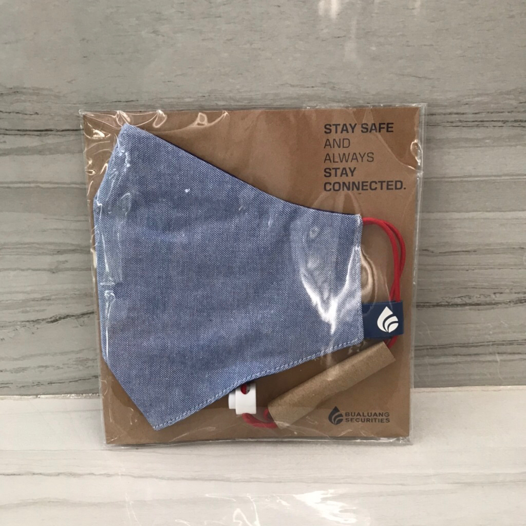 Mask แมสก์ ผ้า แบรนด์ ธนาคารกรุงเทพ BBL (Bualuangs securities) ของแท้ เรียบ หรู ของใหม่ มือ 1
