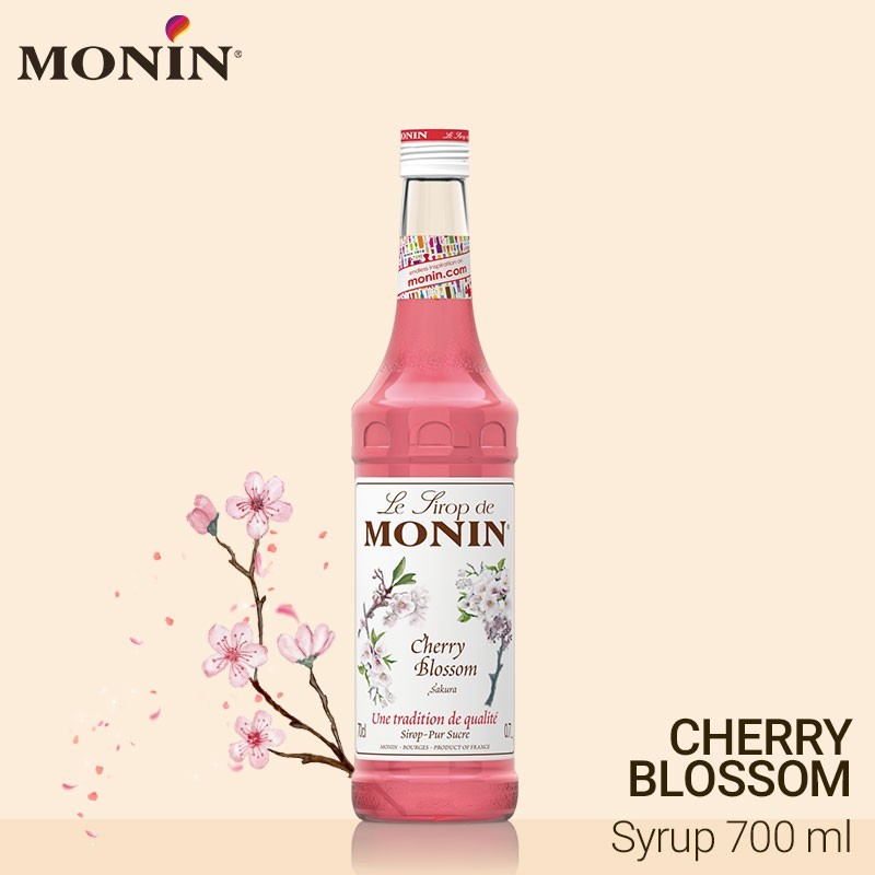 🌟พร้อมส่ง🌟MONIN Cherry Blossom Syrup 700 ml. 1 bottle โมนิน เชอร์รี่ บลอสซั่ม ไซรัป 1 ขวด