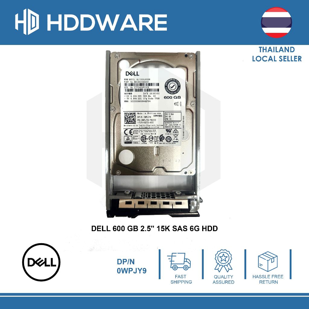 DELL 600 GB 2.5'' 15K SAS 6G HDD // 0WPJY9 // WPJY9 // HDE9E00DAA51 // AL13SXL600N